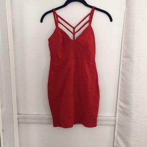 Red bodycon mini dress